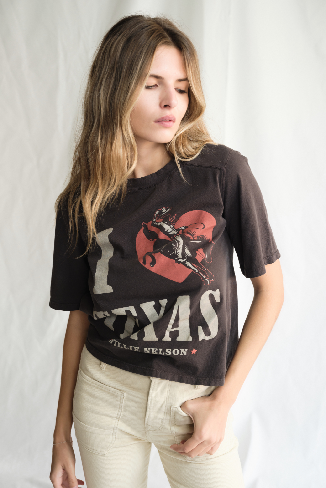 Willie Nelson I LOVE TEXAS Top Womens Shirt