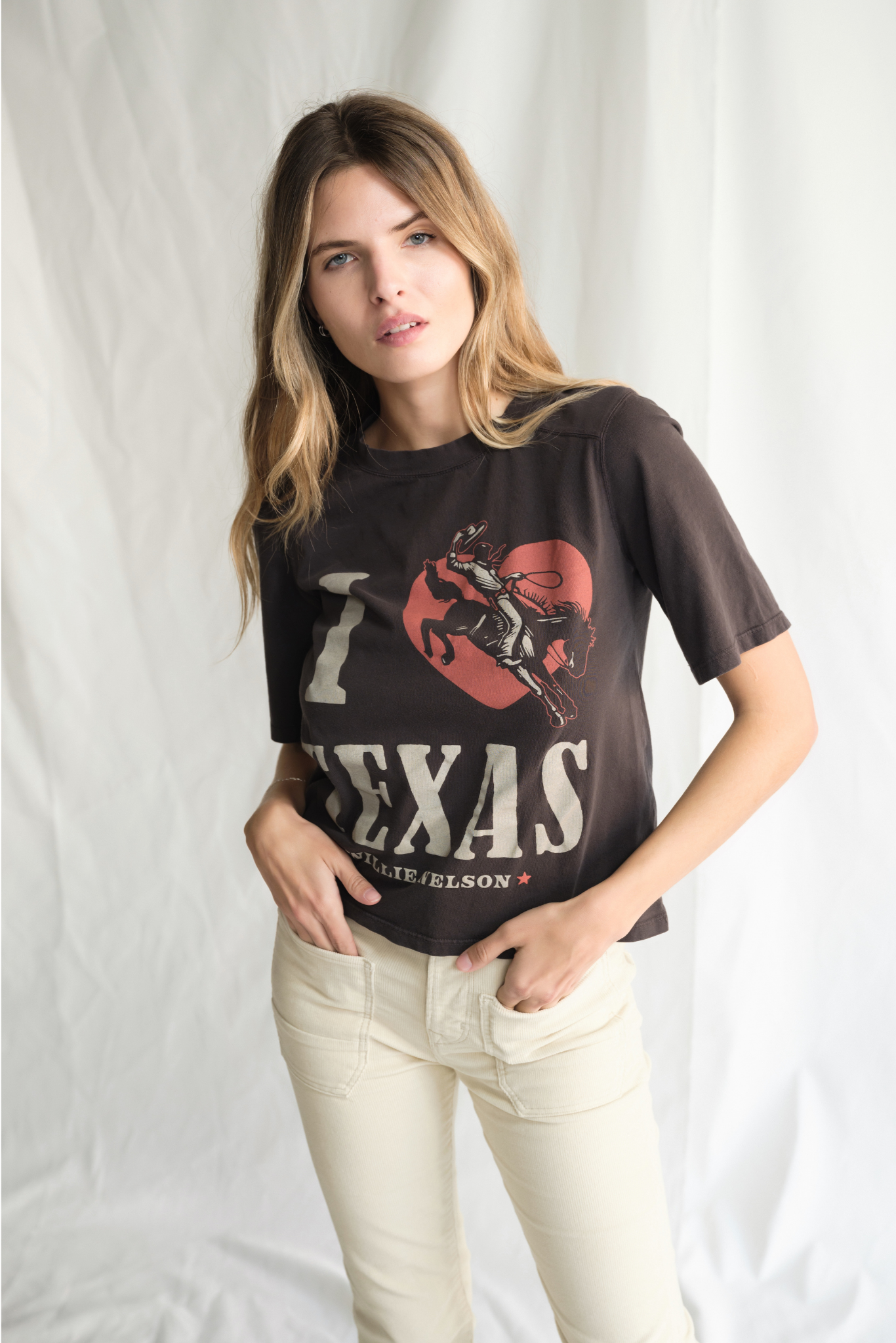 Willie Nelson I LOVE TEXAS Top Womens Shirt