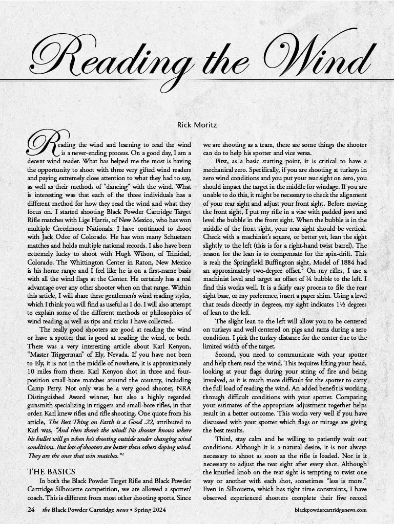 Black Powder Cartridge News - Spring 2024: Remembering Miles Gilbert, Boss Buffalo Hunter Jim White, Reading The Wind, Remington-Type Revolving Carbine, 1894 Cimarron Short Rifle Review & More!