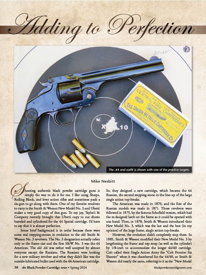 Black Powder Cartridge News - Spring 2024: Remembering Miles Gilbert, Boss Buffalo Hunter Jim White, Reading The Wind, Remington-Type Revolving Carbine, 1894 Cimarron Short Rifle Review & More!