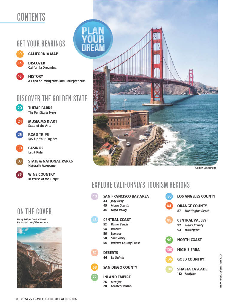 California - 2024 & 2025 Travel Guide: 17 Best Local Drives, 12 Tourism Regions To Explore, Wine Country, Theme Parks, Casinos, Museums & Art, State & National Parks, Deserts, Road Trips & More!