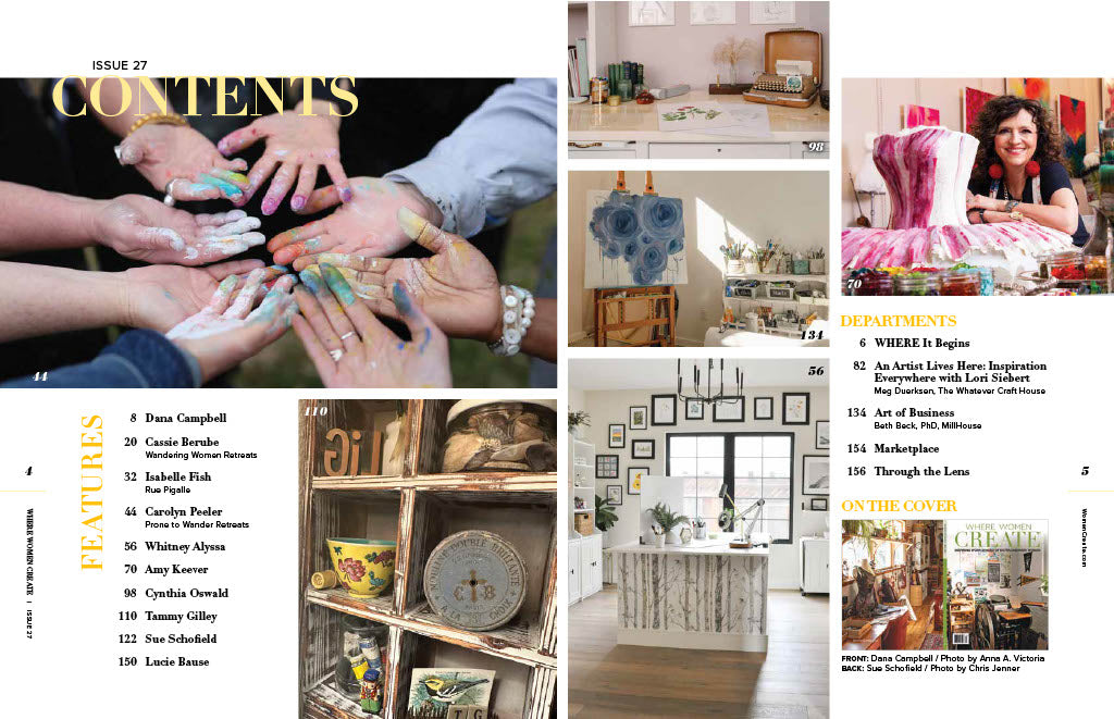 Where Women Create - Summer 2024: Inspiring Work Spaces Of Extraordinary Women, Artists, Instructors, Designers, Authors, Studios, Dana Campbell, Isabelle Fish, Cynthia Oswald, Carolyn Peeler & More!