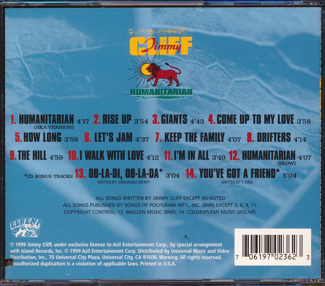 Jimmy Cliff - Humanitarian (marked/ltd stock) Music CD
