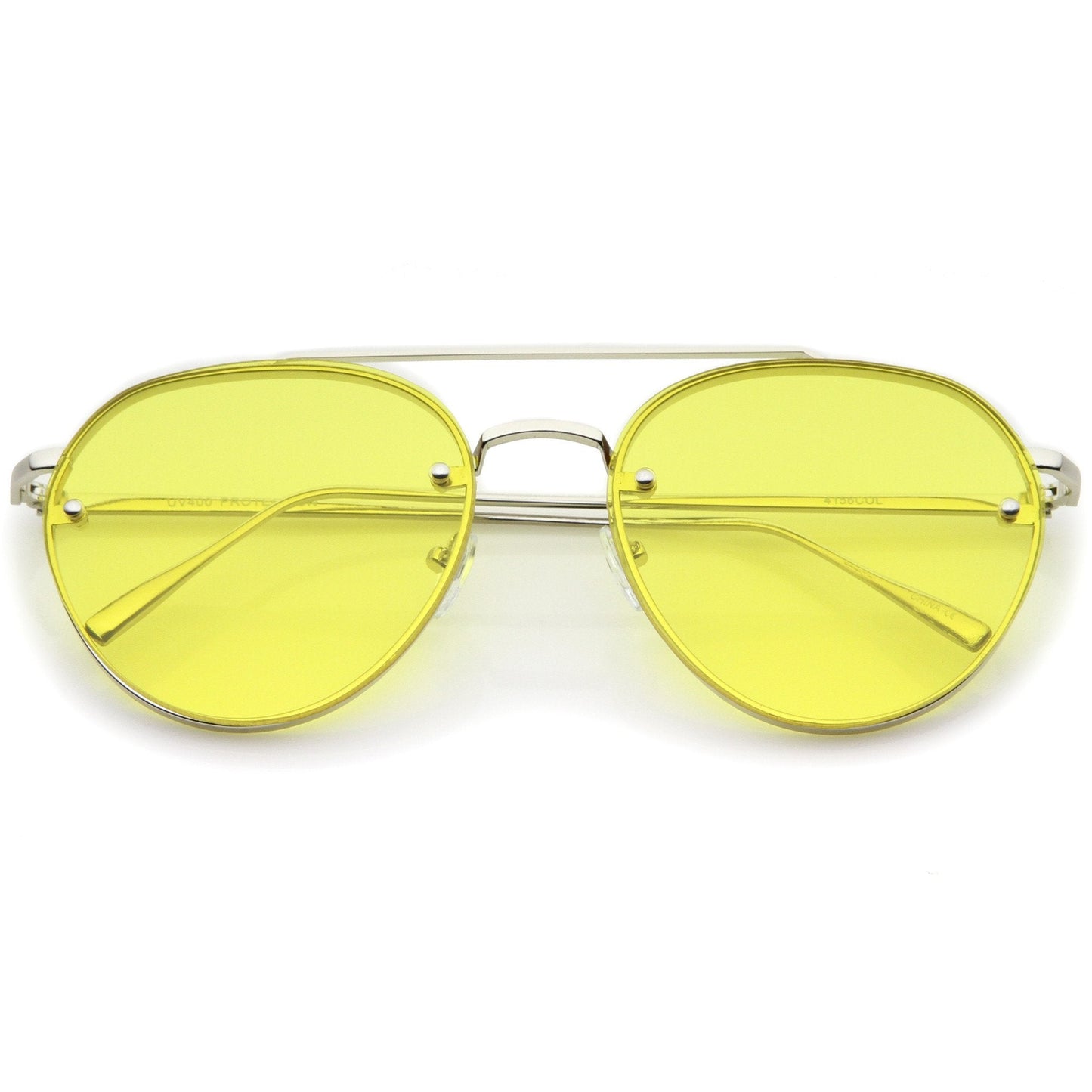 Retro Modern Rimless Flat Color Lens Aviator Sunglasses A826