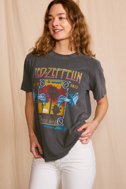 Led Zeppelin Inglewood Sunkissed Womens Tee Shirt Vintage Black