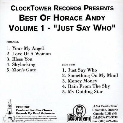 Horace Andy - Best Of Volume 1: Just Say Who Vinyl Record