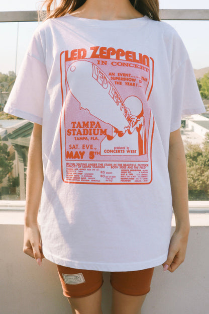 Led Zeppelin Tampa Stadium Womens Tee Shirt White