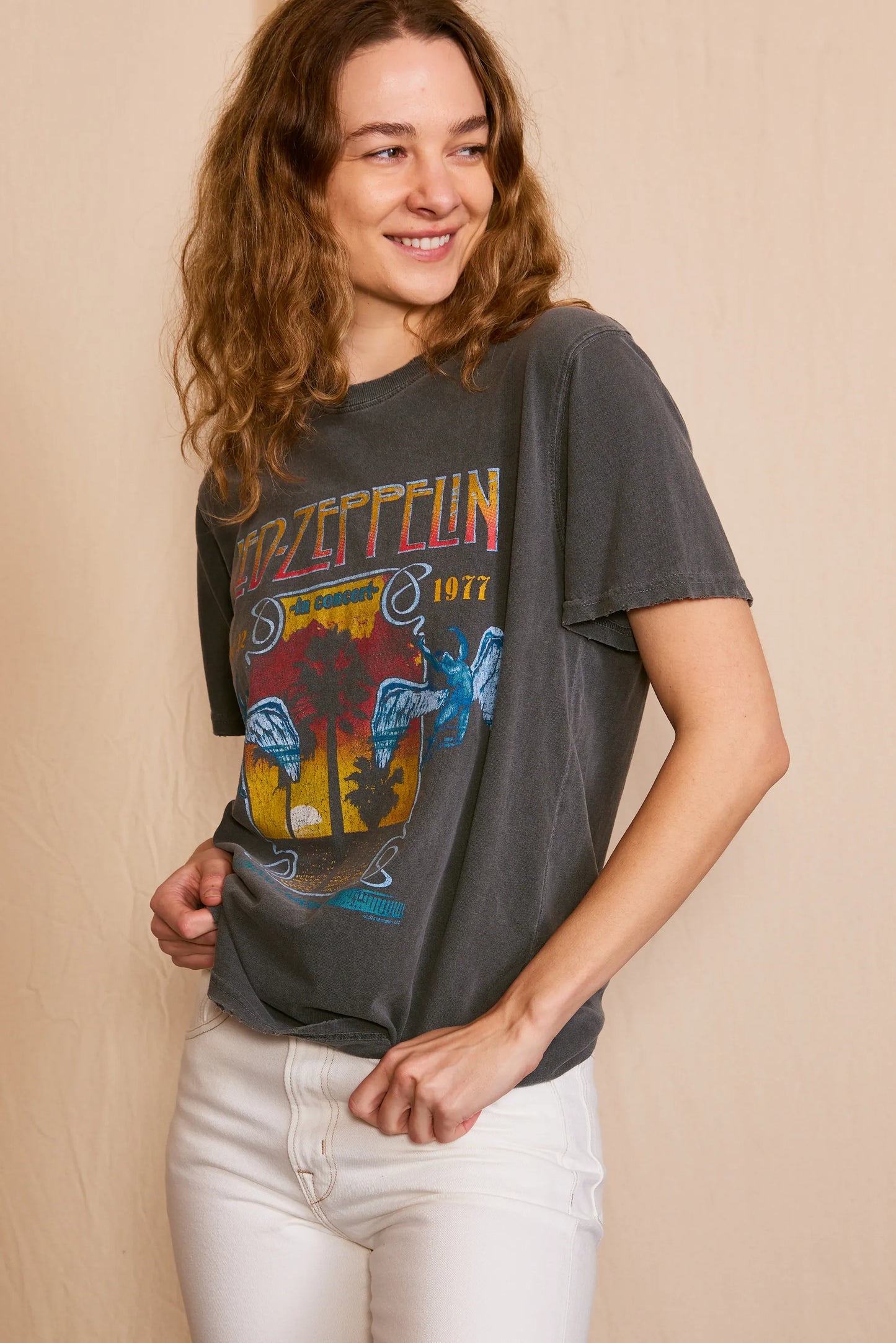 Led Zeppelin Inglewood Sunkissed Womens Tee Shirt Vintage Black