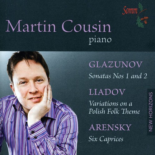 the album cover for Martin Cousin - Martin Cousin Plays Glazunov Liadov & Arensky