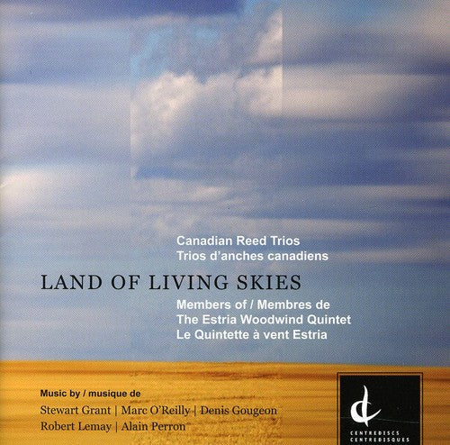 the album cover for Estria Woodwind Quintet - Land of Living Skies