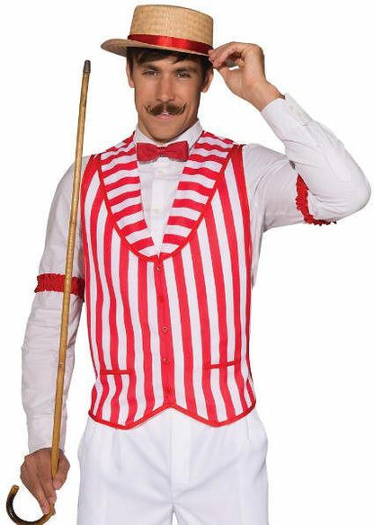 Barber Shop Quintet Red and White Striped Costume Vest X-Large