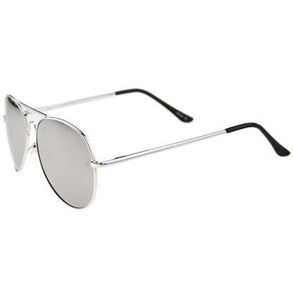 Premium Military Mirrored Lens Metal Aviator Sunglasses 1375 58mm