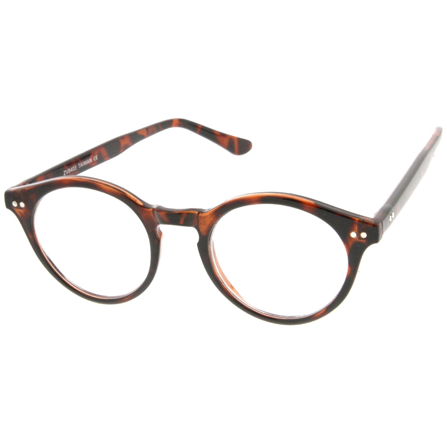 Vintage European Clear Lens Small Round Glasses 8403