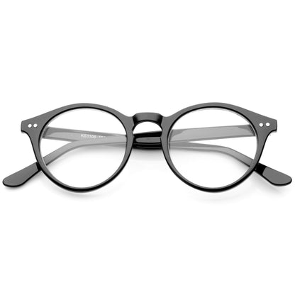Vintage European Clear Lens Small Round Glasses 8403