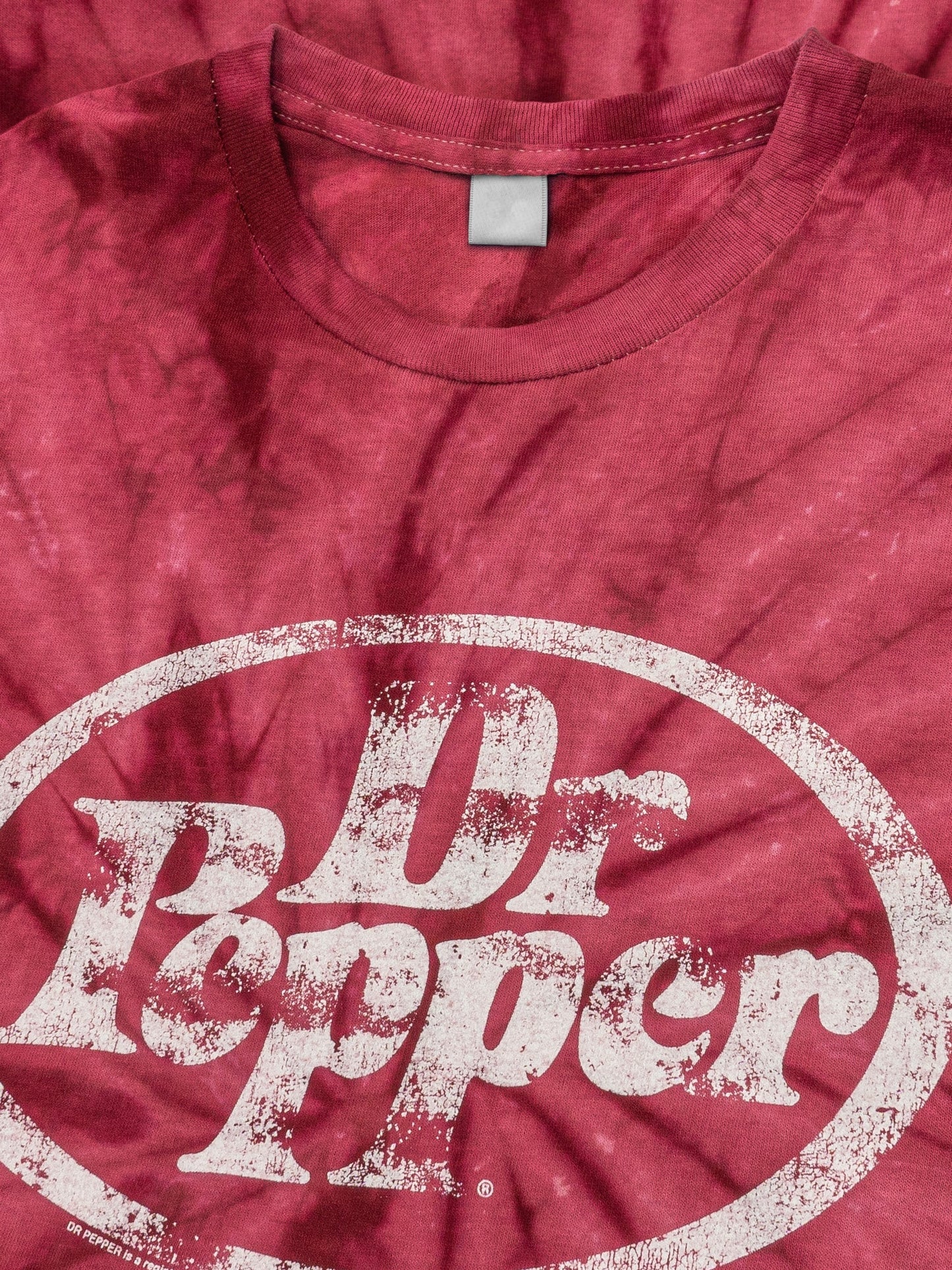 Dr. Pepper Tie Dye Mens T Shirt Officially Licensed Crimson Red Tie Dye