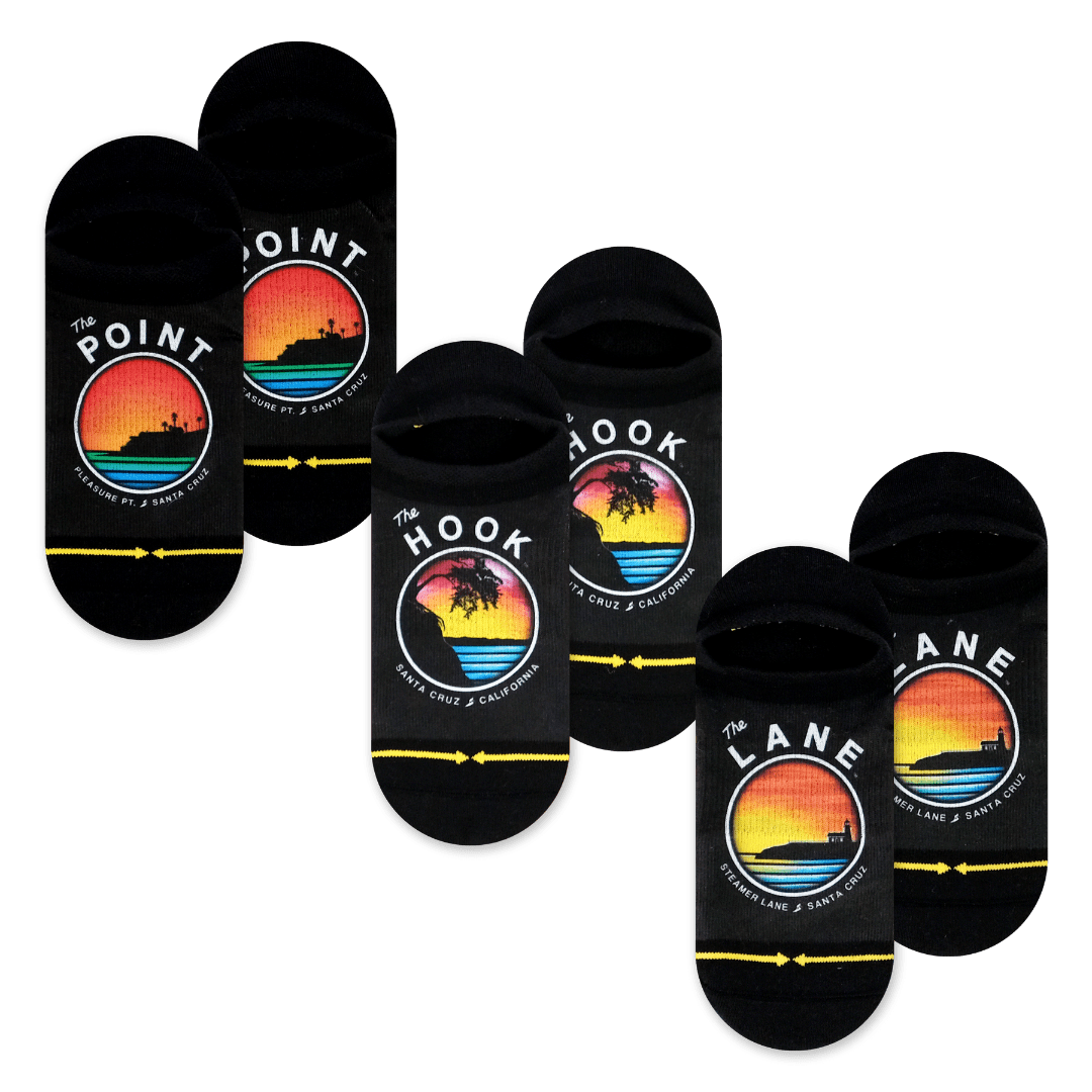 Slidertown Adult No Show Socks 3-Pack