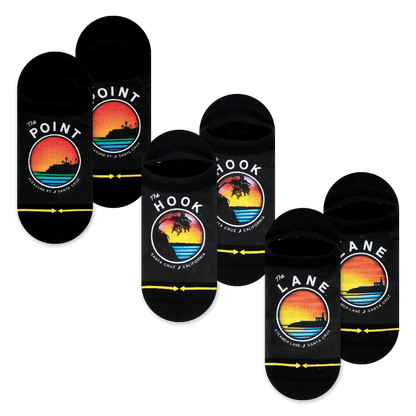 Slidertown Adult No Show Socks 3-Pack