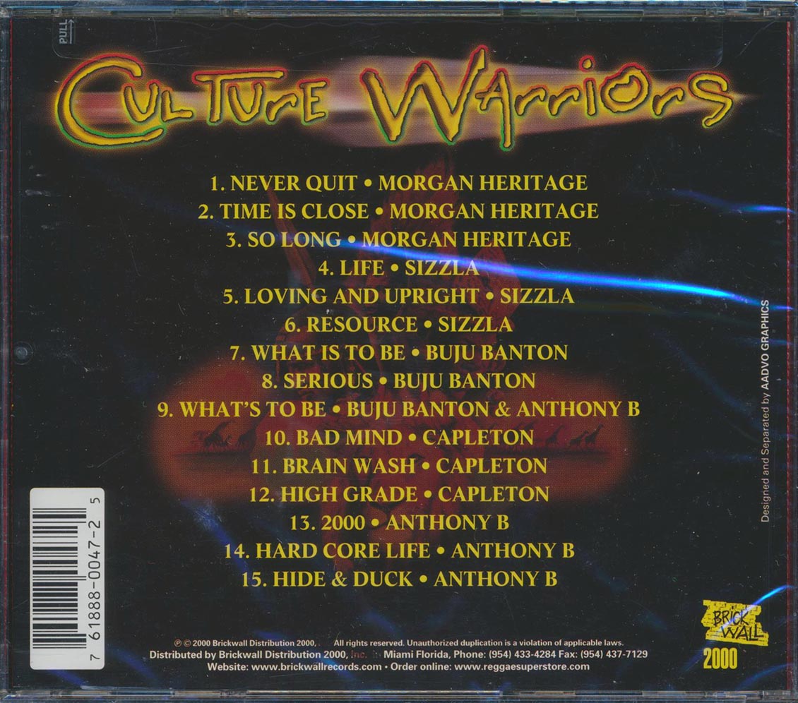 Sizzla, Capleton, Morgan Heritage, Buju Banton - Culture Warriors Music CD