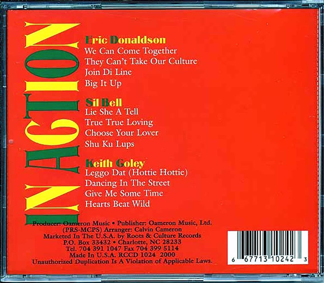 Eric Donaldson - In Action (with Sil Bell & Keith Coley) Music CD