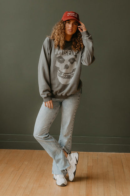 Misfits Womens Crewneck Sweatshirt Vintage Black Officially Licensed