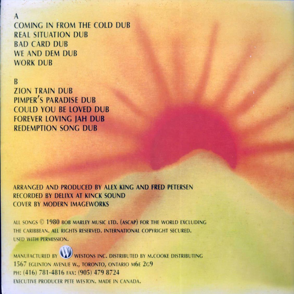 Delixx - Uprising In Dub (Bob Marley 'Uprising' Album In Dub) (Jamaica press) Vinyl Record