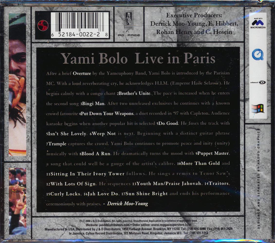 Yami Bolo - Live In Paris Music CD