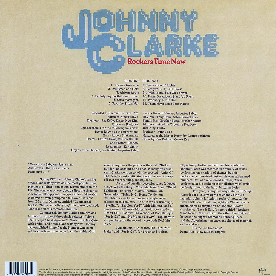 Johnny Clarke - Rockers Time Now Vinyl Record