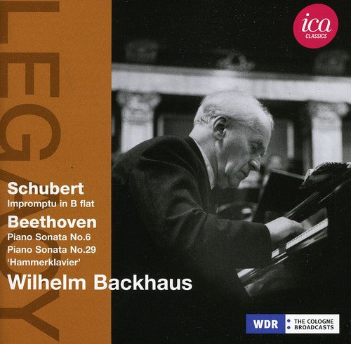the album cover for WILHELM BACKHAUS - Legacy: Schubert & Backhaus