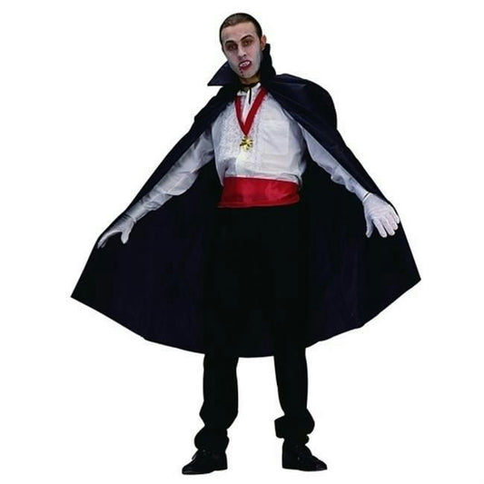 Black Nylon Taffeta Vampire Disguise Cape 45" Long with Stand Up Collar 75001
