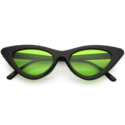 Women's Retro Flat Angle Colored Lens Black Frame Sunglasses C511
