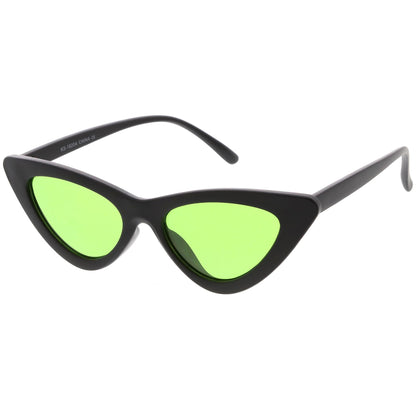 Women's Retro Flat Angle Colored Lens Black Frame Sunglasses C511