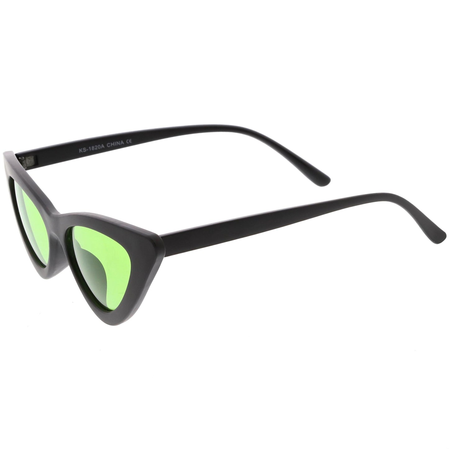 Women's Retro Flat Angle Colored Lens Black Frame Sunglasses C511