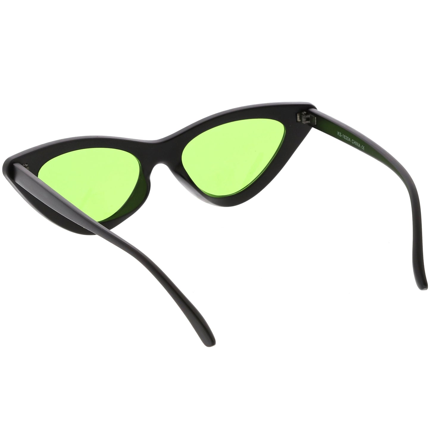 Women's Retro Flat Angle Colored Lens Black Frame Sunglasses C511