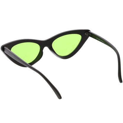 Women's Retro Flat Angle Colored Lens Black Frame Sunglasses C511