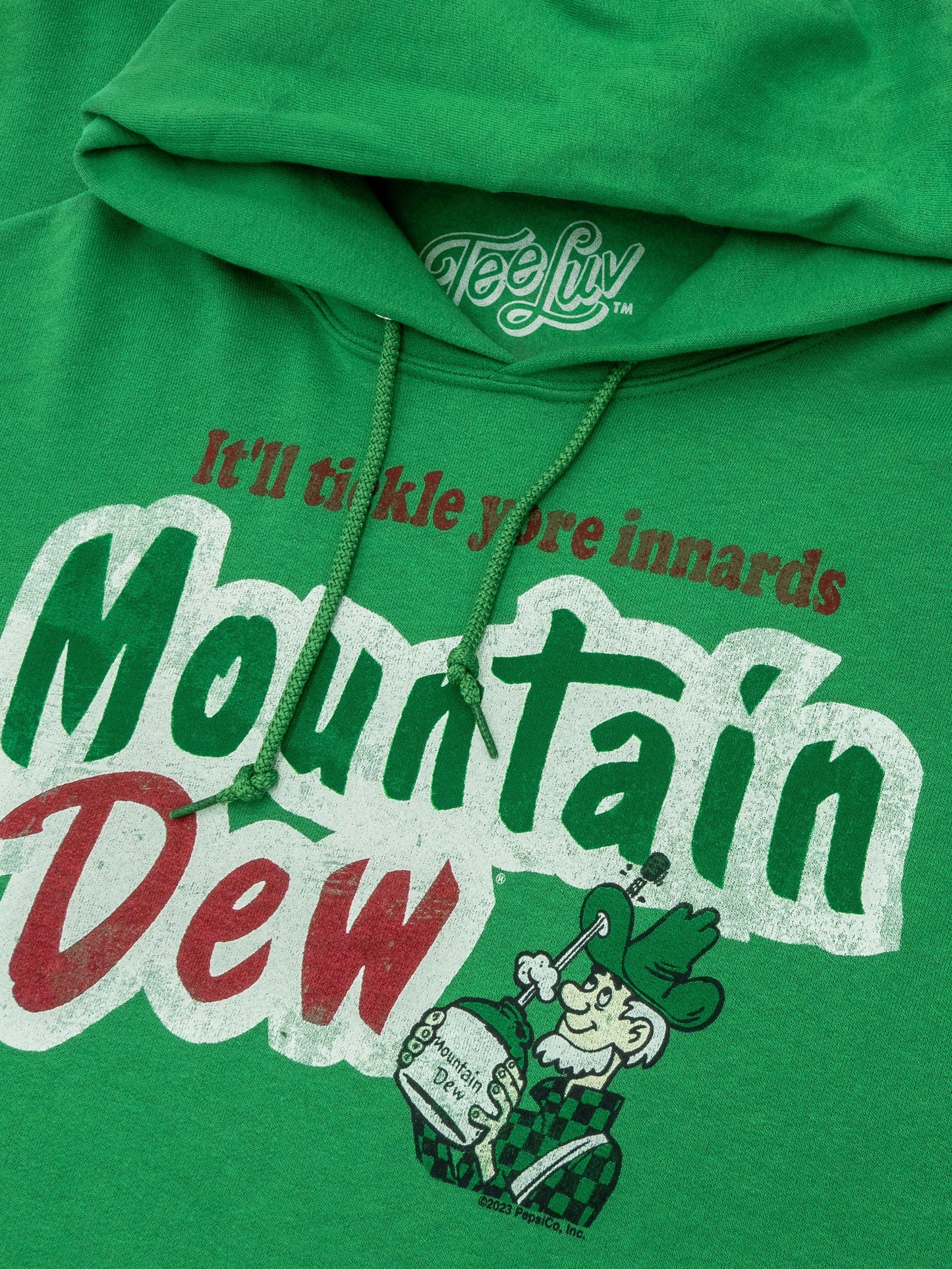 It'll Tickle Your Innards Mt Dew Pullover Hooded Sweatshirt Hoodie Officially Licensed - Green