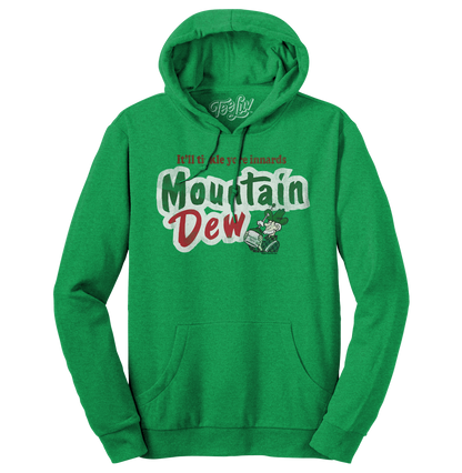 It'll Tickle Your Innards Mt Dew Pullover Hooded Sweatshirt Hoodie Officially Licensed - Green