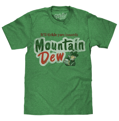 Mt. Dew It'll Tickle Your Innards Mens T Shirt Officially Licensed Green