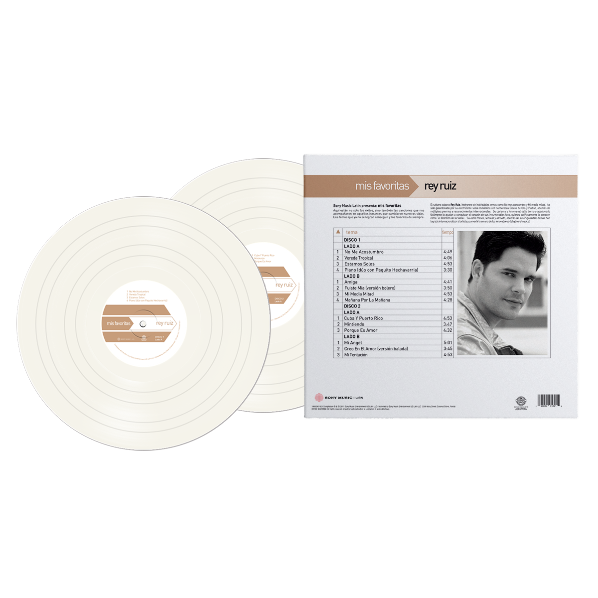 Rey Ruiz - Mis Favoritas Light Beige Vinyl Record 2 LP