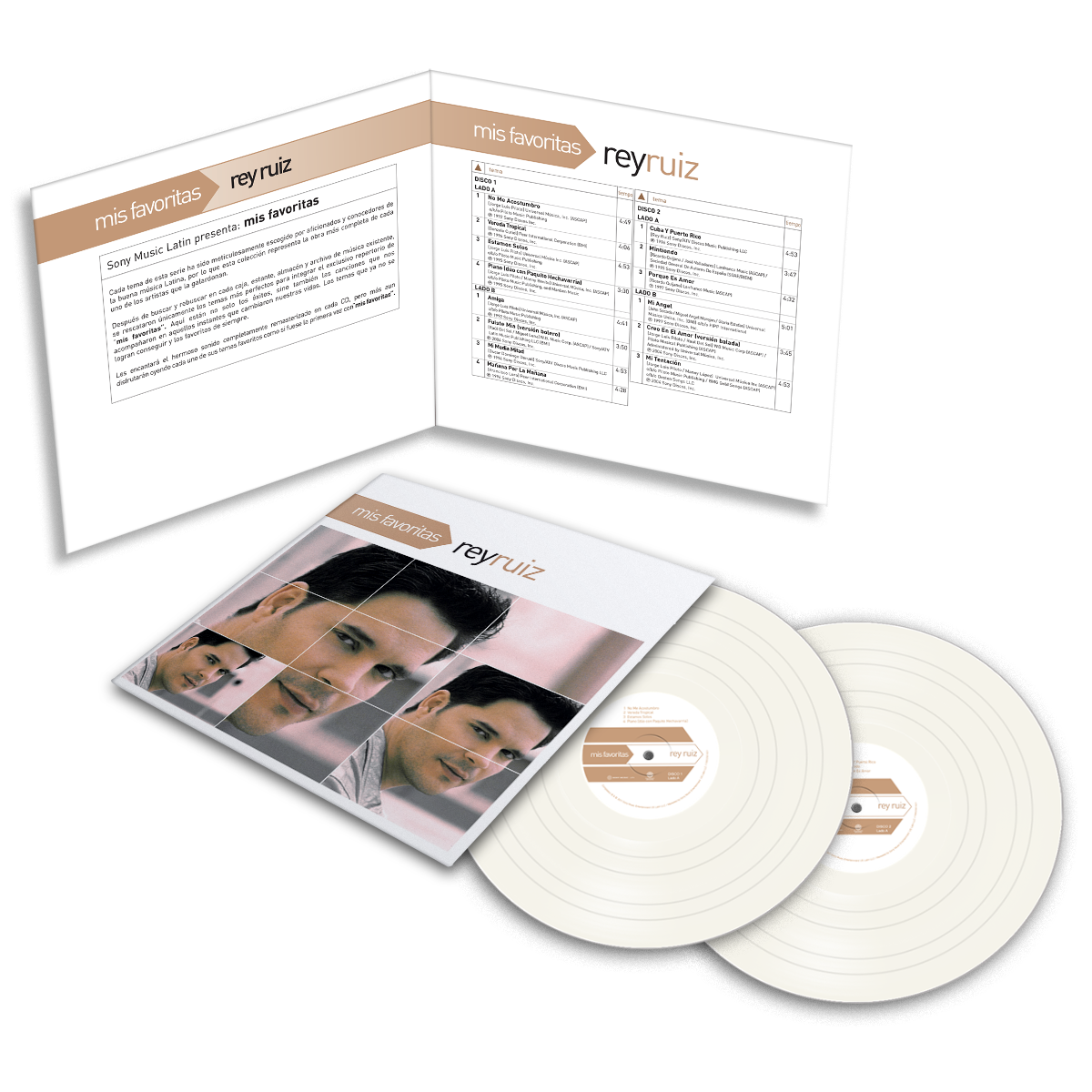 Rey Ruiz - Mis Favoritas Light Beige Vinyl Record 2 LP