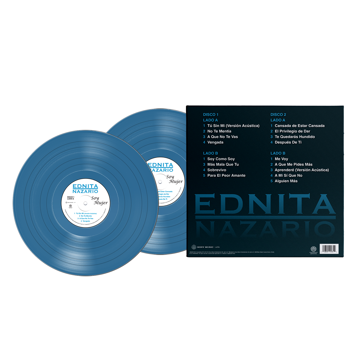 Ednita Nazario - Soy Mujer Aqua Vinyl Record 2 LP