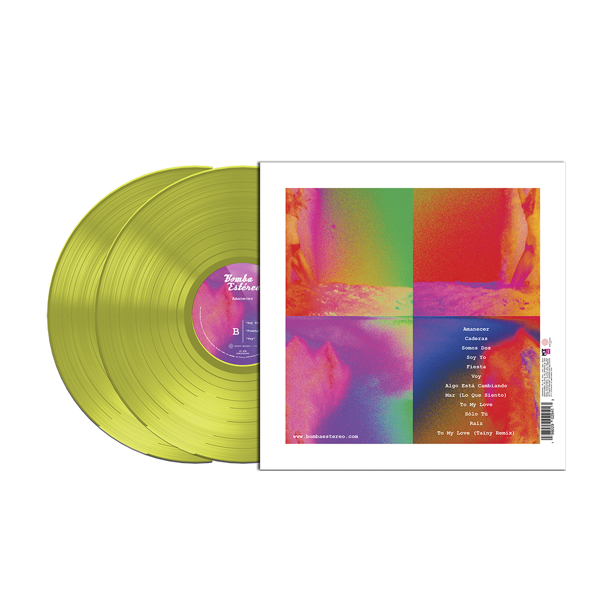 Bomba Estereo - Amanecer 10 Year Anniversary Highlighter Yellow Vinyl Record 2 LP