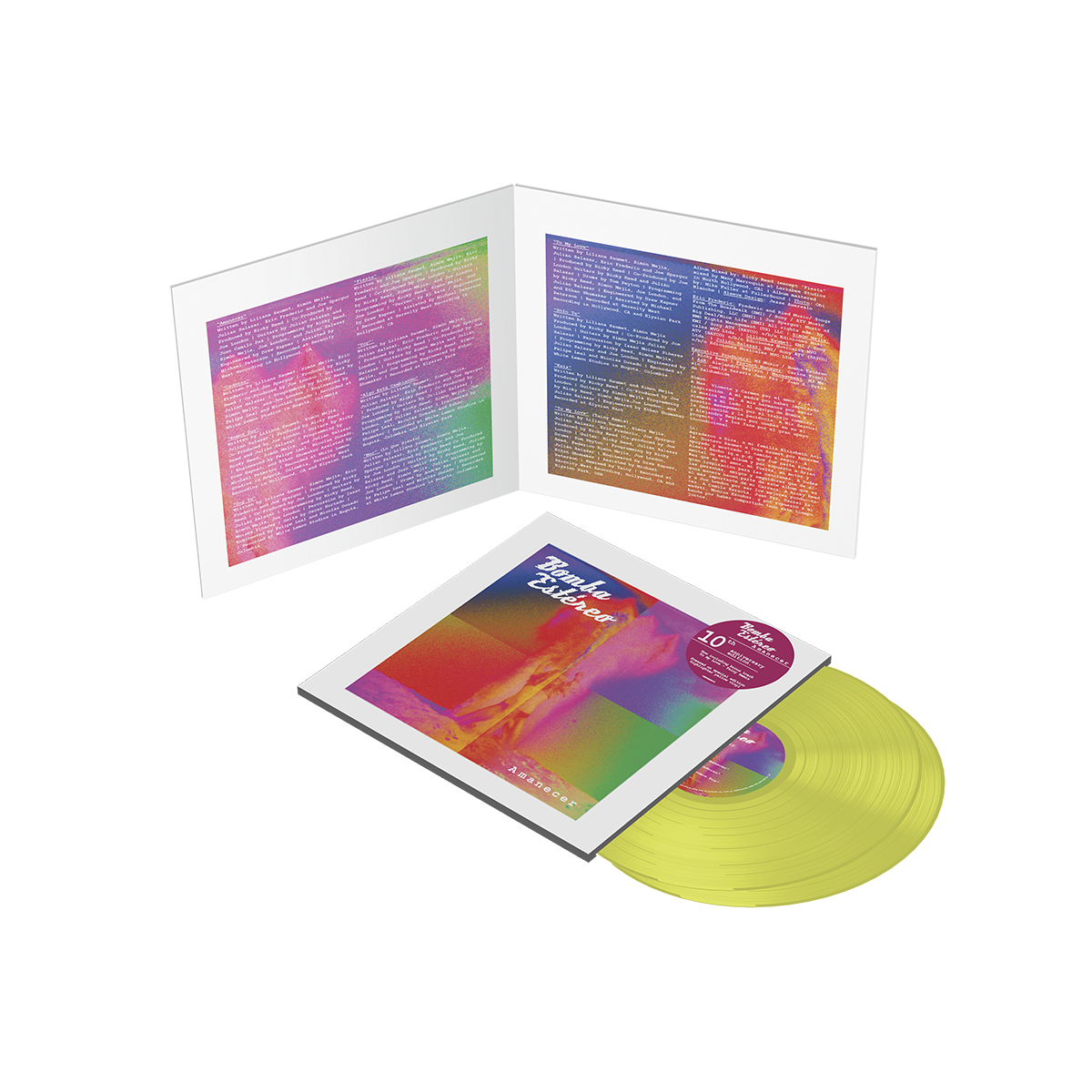Bomba Estereo - Amanecer 10 Year Anniversary Highlighter Yellow Vinyl Record 2 LP