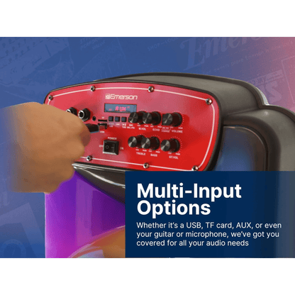 Emerson Portable Bluetooth 15" Party Speaker with Flame Lighting