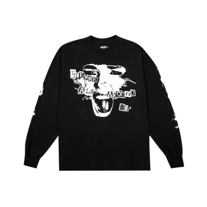 Poppy 'They're All Around Us' Long Sleeve Shirt Black