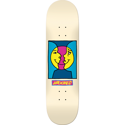 Krooked Moon Smile Skateboard Deck - 8.38ƒ?? Cream