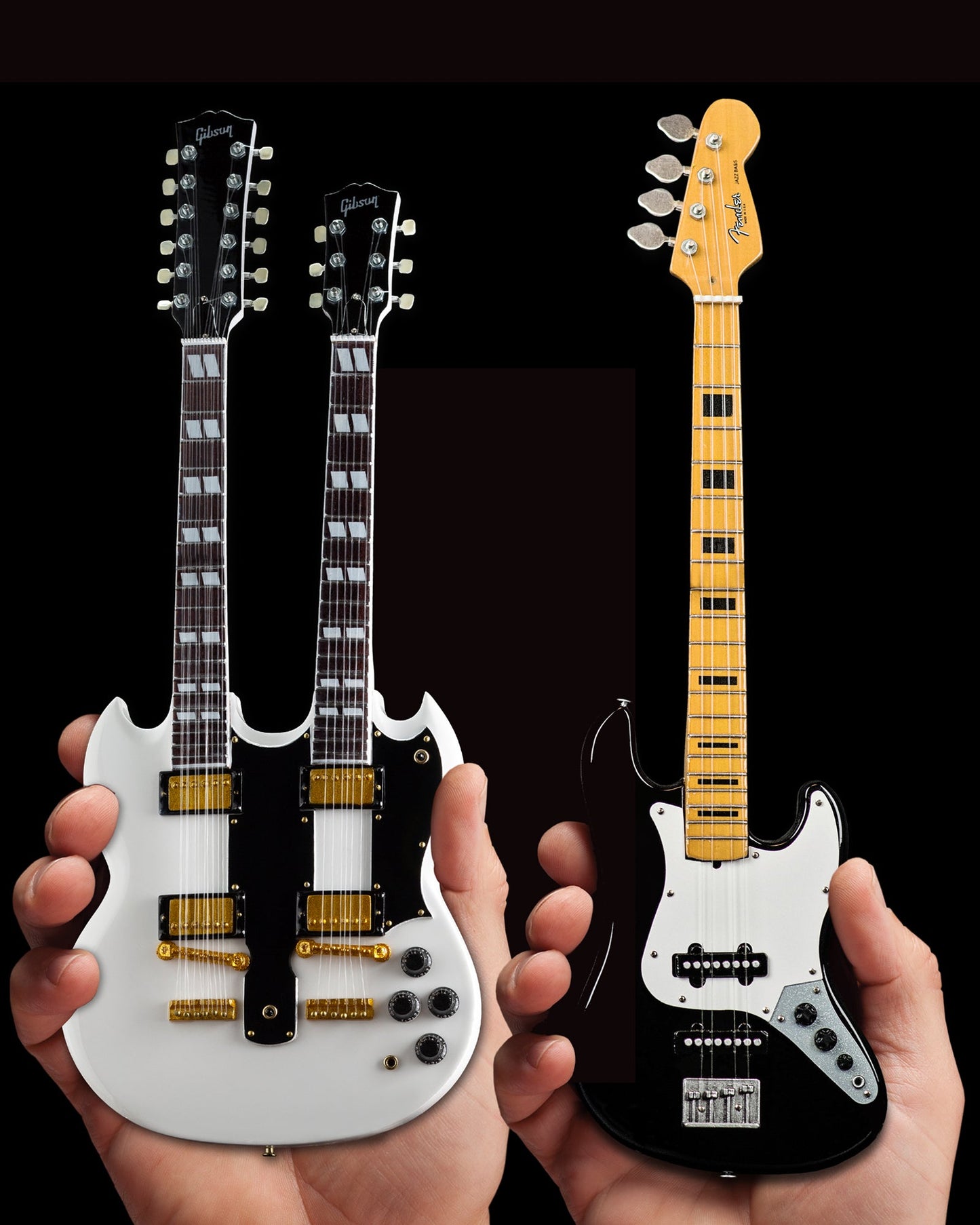 Set of 2 - Gibson EDS-1275 Doubleneck & Jazz Bass™ Miniature Guitars