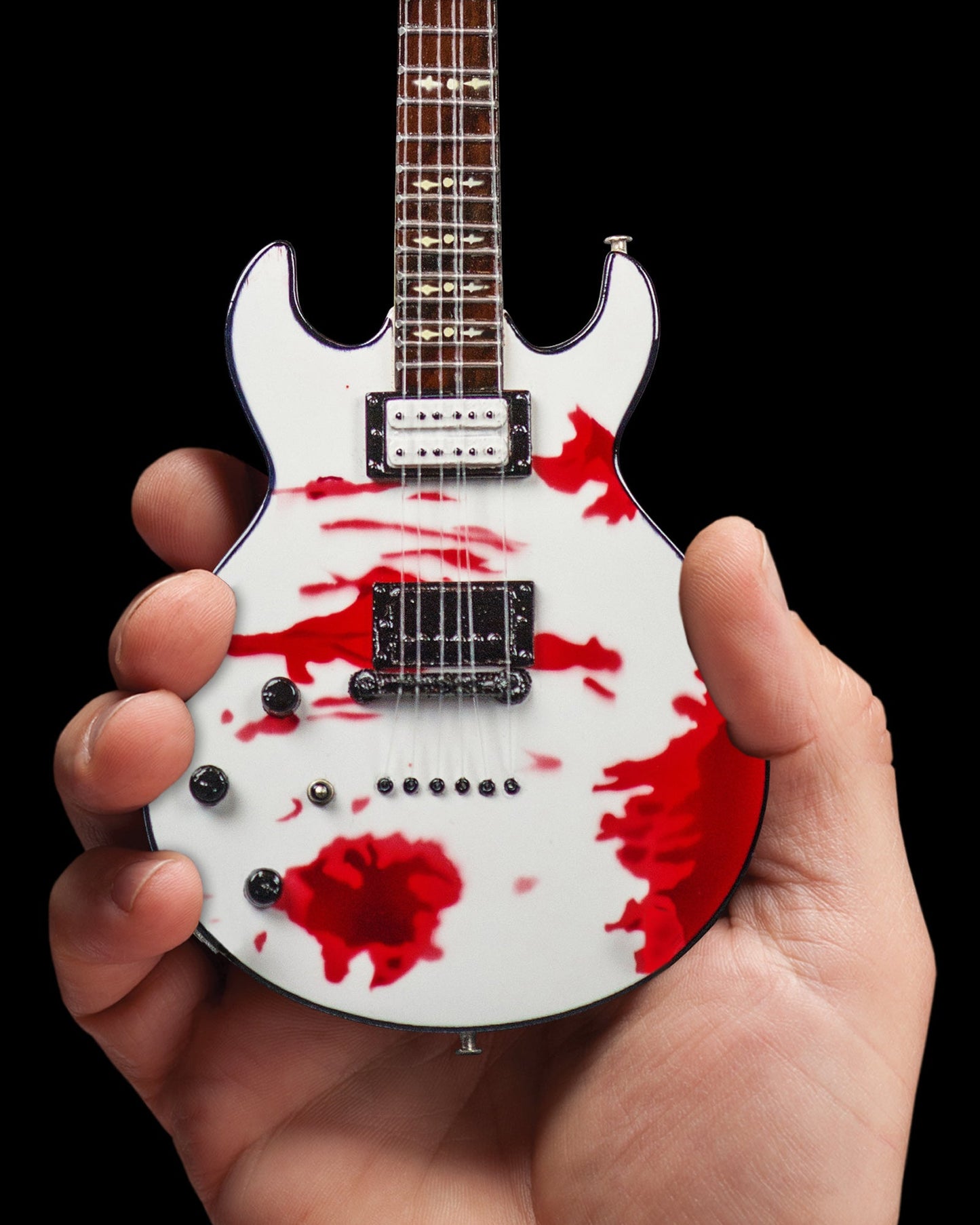 Officially Licensed Zacky Vengeance Blood Splat Schecter Mini Guitar Replica Model - Avenged Sevenfold