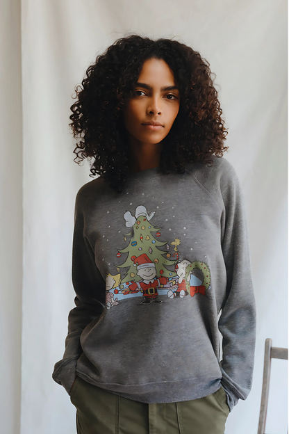 Peanuts Christmas Womens Sweatshirt Grey