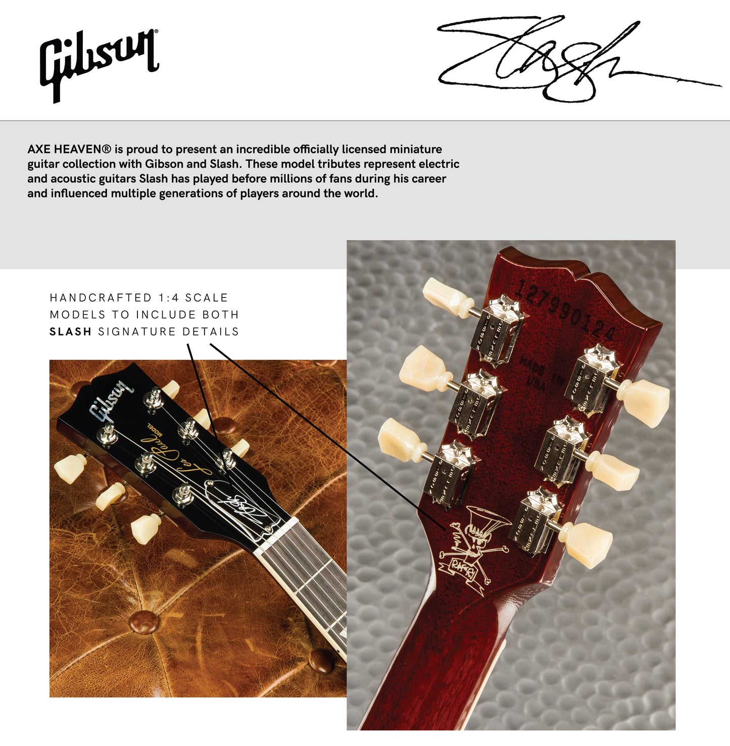 Slash Gibson J-45 November Burst Acoustic 1:4 Scale Mini Guitar Model