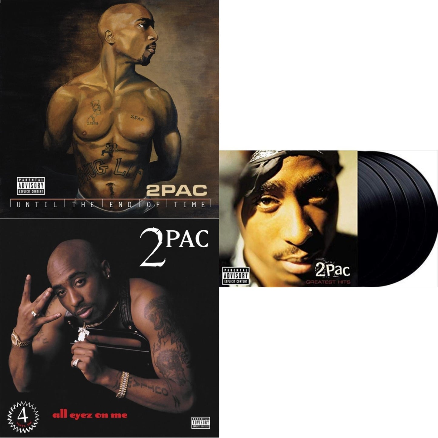 2Pac - Until The End Of Time(X) (4LP) & All Eyez On Me (4LP) & Greatest Hits